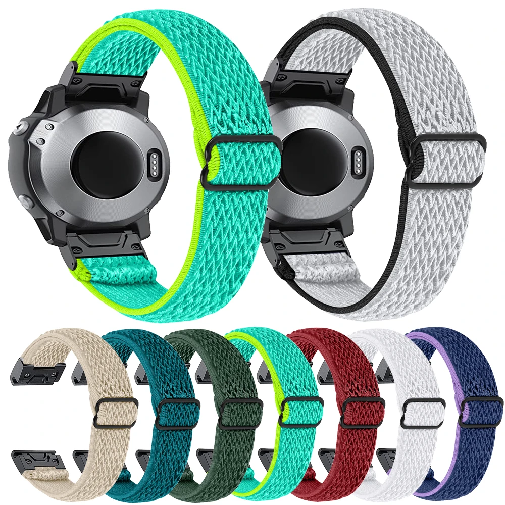 Essidi-cinta Elástica de Nylon para Garmin Fenix Pulseira de Relógio Esportivo Laço para Garmin Fenix 7s 6s Pro 5s Plus Fecho 20 mm