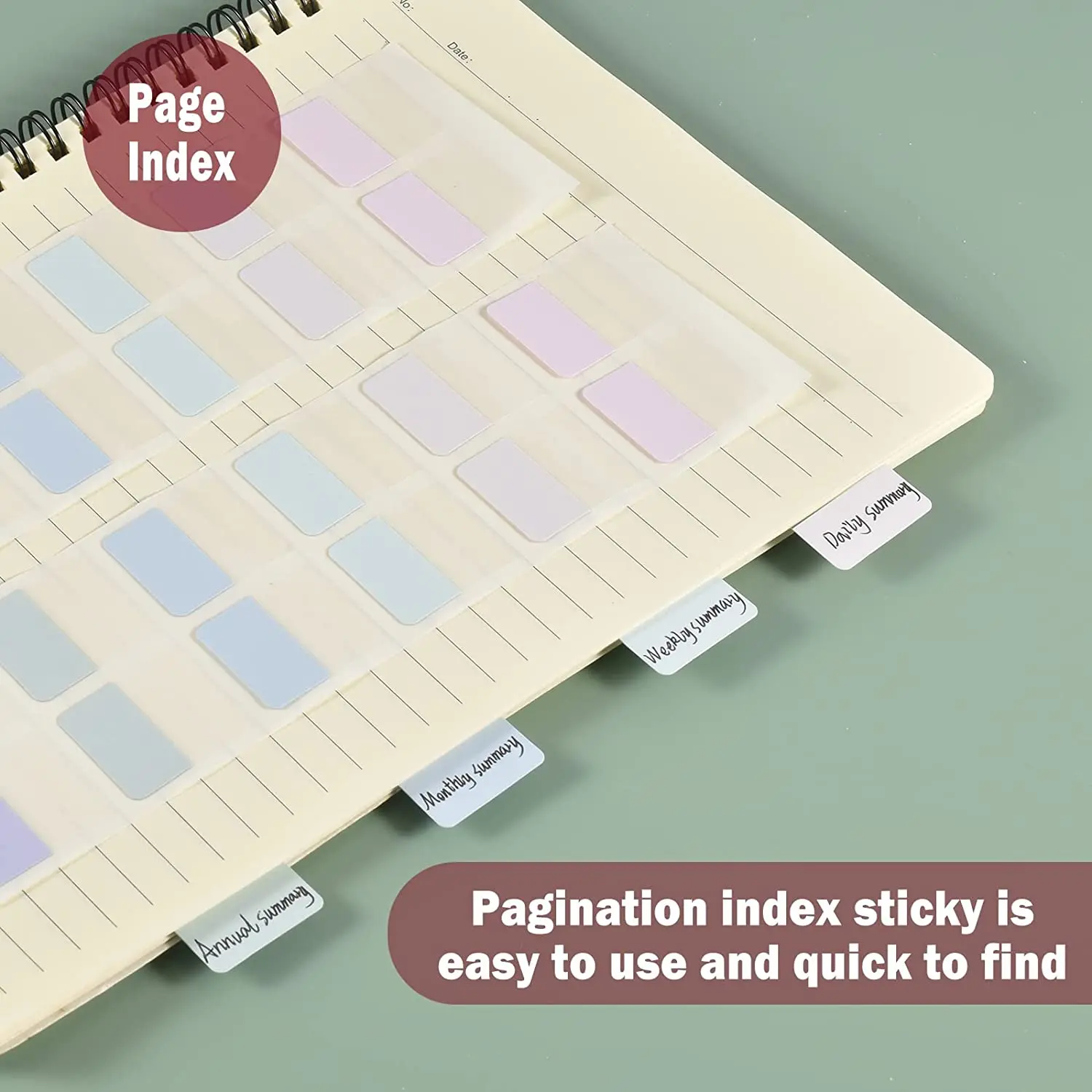 Transparent Sticky Index Tabs, Clear Sticky Notes Long Page Book Markers Tabs, Tape Flags for Books Annotation - 5