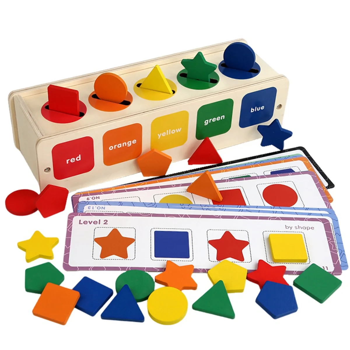A72I Toys Color&Shape Sorting Learning Matching Box for Baby Toddlers 1-3 Year Old,B