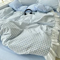 Korean Princess Style Lattice Double Layer Lace Bedding