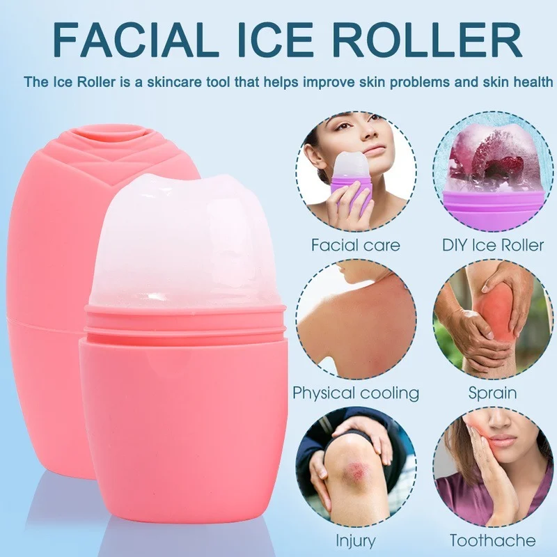 

Face Massage Ice Roller Soothing Lifting Contouring Firm Skin Reduce Swelling Beauty Skin Care Tool Silicone Reusable Massager