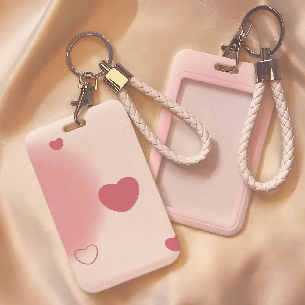 

Cartoon Cute Style Card Holders Student ID Card Protective Cover Cases Student Campus Access Cards Key Chain Anti-lost Cover