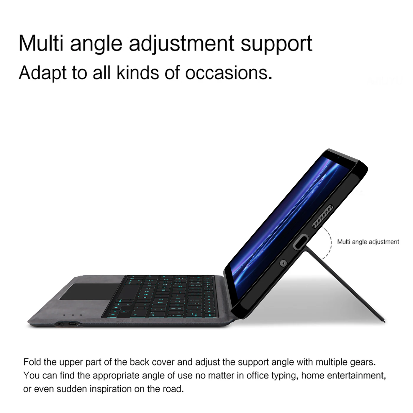 Illuminated Keyboard Case with Trackpad for 9.7 Tablet - Protective Cover