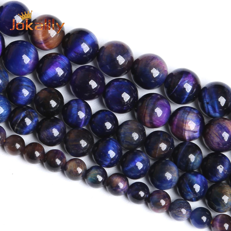

Natural Galaxy Purple Tiger Eye Beads For Jewelry Making Round Loose Stone Beads DIY Bracelets Accessories 6 8 10 12mm 15" Inch