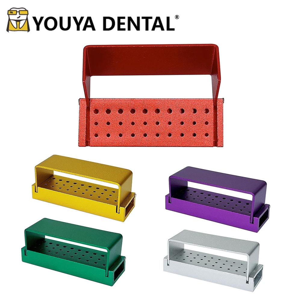 

Dental Diamond Burs Holder Drill Disinfection Block 30 Holes Sterilization Burs Holder Autoclavable Cleaning Stand