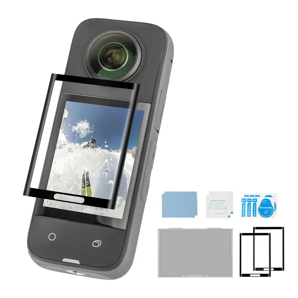 HD 스크래치 방지 방폭 파노라마 필름, 고감도 곡선 스크린 보호대, 풀 커버, Insta360 X3 호환