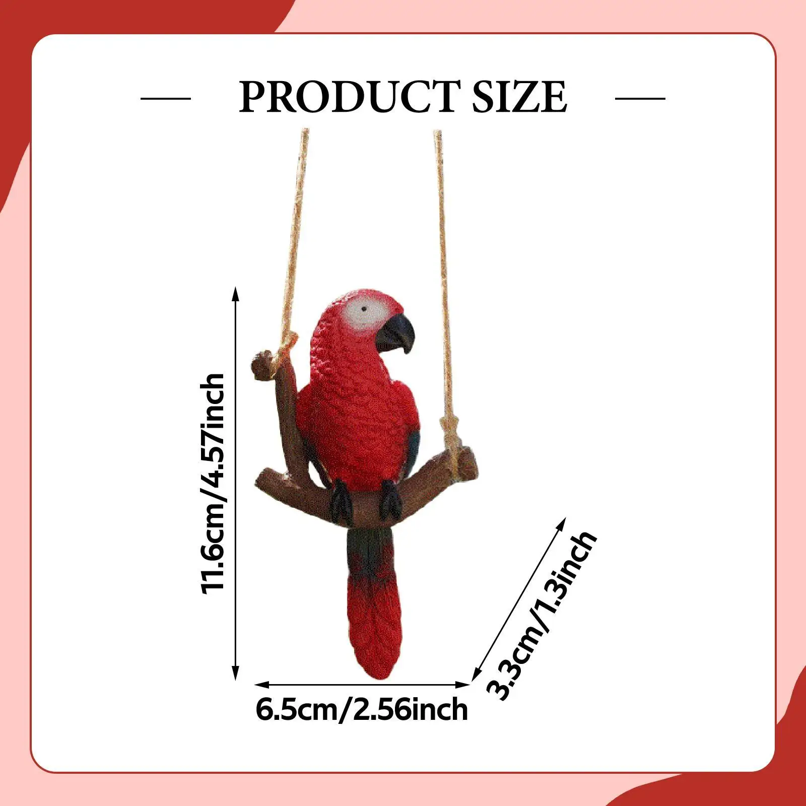 Garden Parrot Figurine Hanging Decoration Micro Landscape Cute Resin Garden Bird Statue for Porch Home Indoor Outdoor Lawn Yard
