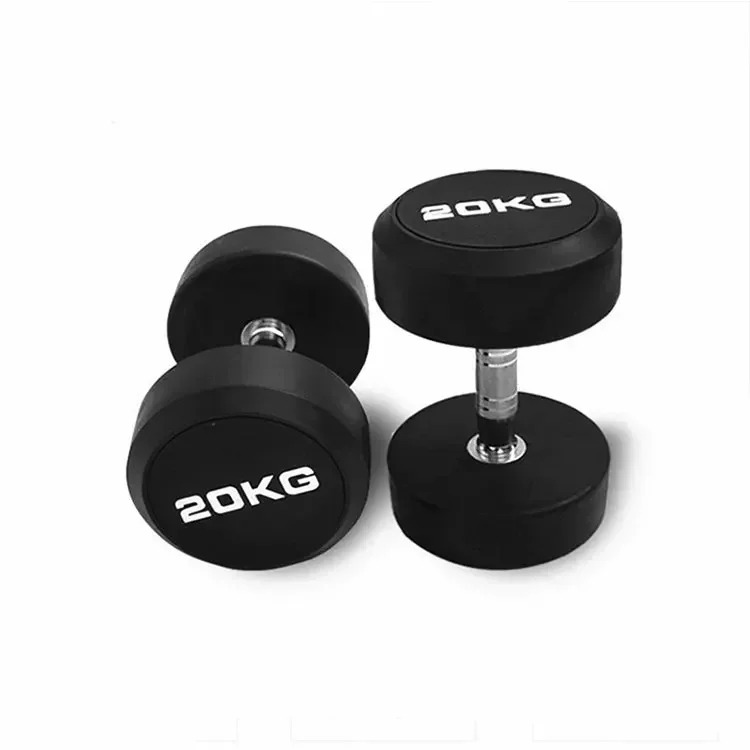 Custom Round Head Dumbbells 2.5-15Kg Gym Training Bag Rubber Dumbbells