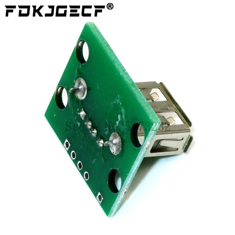 2x Connettore USB Femmina PCB - Modulo Con Piastra Per Montaggio, Nuovo