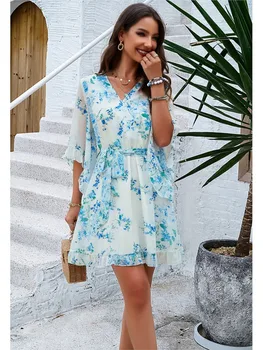 Women's Sexy Short Chiffon Dress Mini Casual Party Holiday Beach 2026 Summer New Dress Women's Vest Women's Long Dress 1