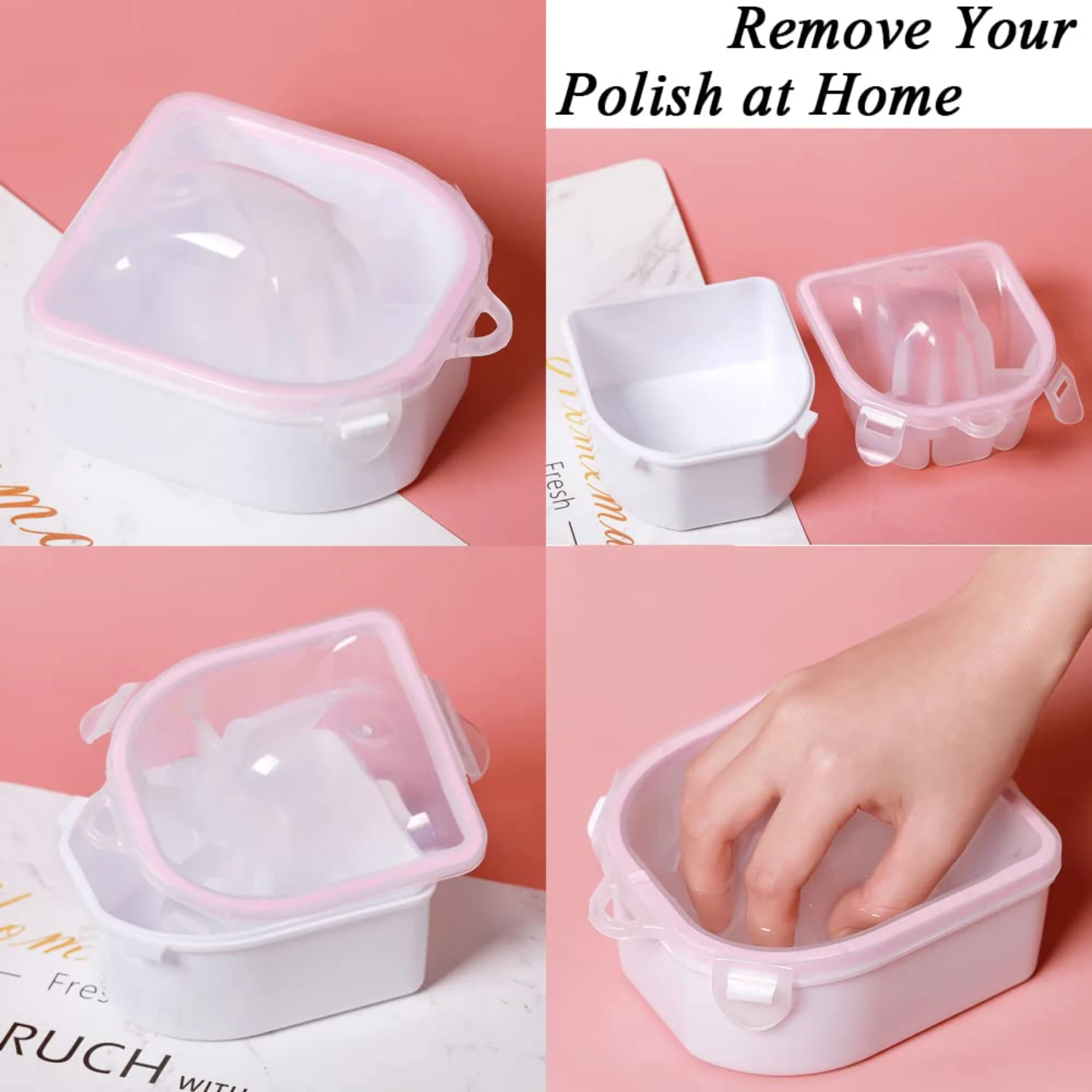 Professional Nail Polish Remover Kit-Deluxe Soaking Set for Acrylic Dip Powder-Manicure Essentials with Cuticle Pusher, Nail