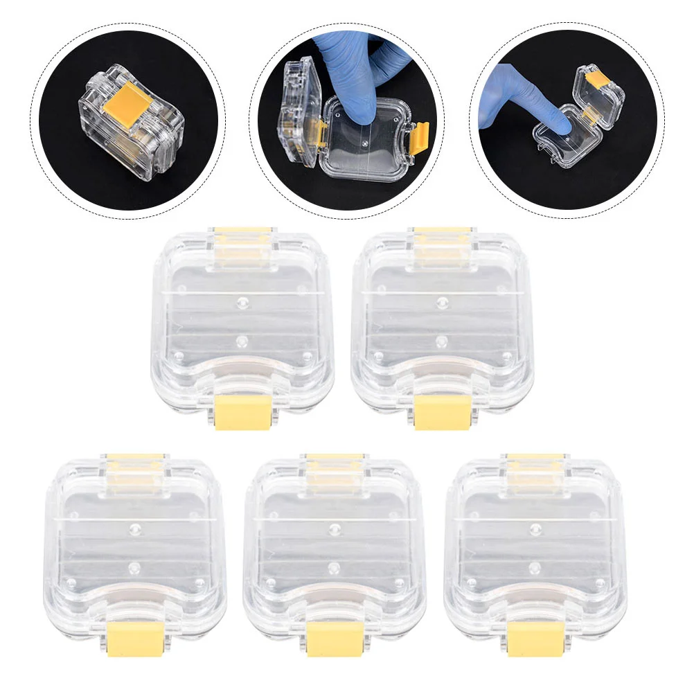 

5Pcs Transparent Membrane Tooth Boxes Plastic Tooth Boxes Clear Denture Boxes