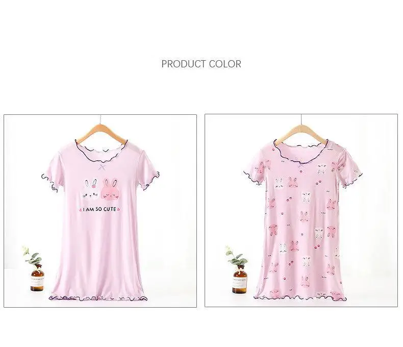 Baby Girls Nightgown Short Sleeve Children's Nightdress Summer Cartoon Toddler Girl Pajamas 3-13Y Cute Kids Nightwear Dress designer pajama sets