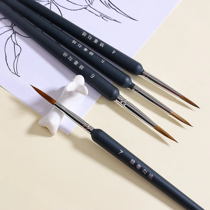 Premium Art Supplies - Ultra-fine Wolf Hair Pens for Watercolor and Nail Art Wolf Hair Paint Brushes for Detailing and Line Work 4