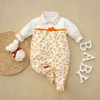 0-12Months cute Baby Rompers Newborn Girls 100%Cotton Clothes of Long Sheeve Infant Clothing Pajamas Overalls 3
