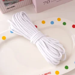 10 - Meter Pack of 4mm Multi - Color Braided Cotton Rope for Crafts and Home Decor (White)