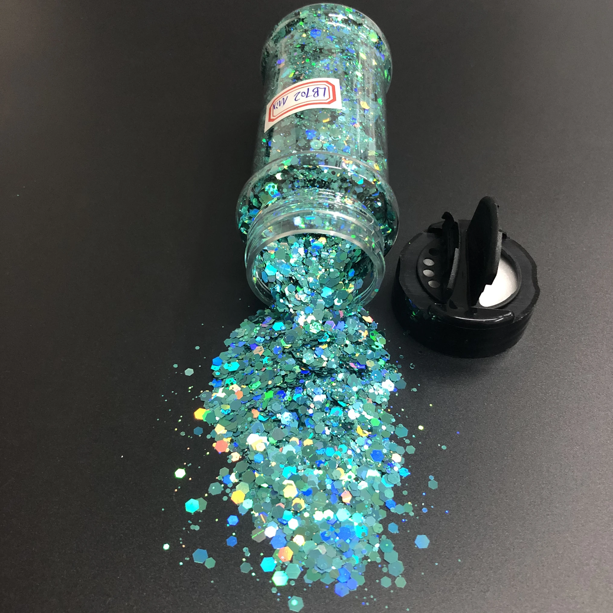 Shaker Packing 24 colors Holographic Chunky Tumbler Craft Nail Glitter Bulk 2oz (57g)