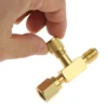 1Pc 1/4'' Valves Core Tee Adapter With Swivel Connector for Gauge Deep Vacuum Pump Manifold 2