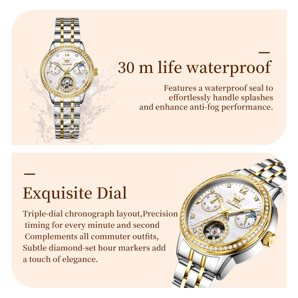 olevs 6750 elegance women automatic mechanical movement watch diamond bezel exquisite dial night light function watch for women OLEVS 6750 Elegance Women Automatic Mechanical Movement Watch Diamond Bezel Exquisite Dial Night Light Function Watch For Women 5