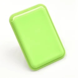 Enhanced Silicone Magnetic Wallet Card Holder - Universal Smartphone Accessory - Card Holder (Fluorescent Green)