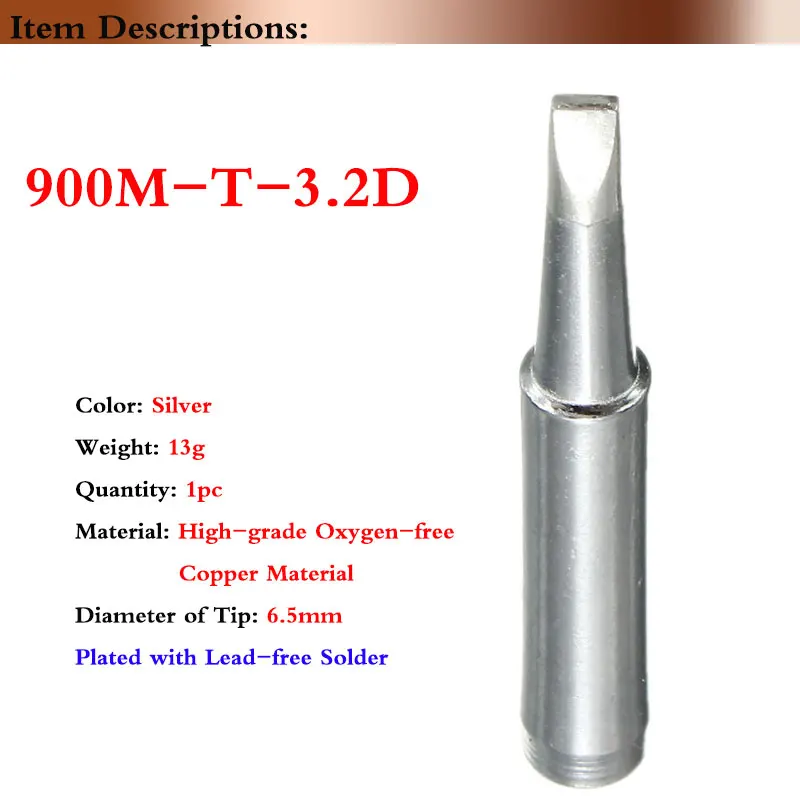 5pcs 900mt3.2d Leaderfree Soldering Replacement Solder Iron Tip For