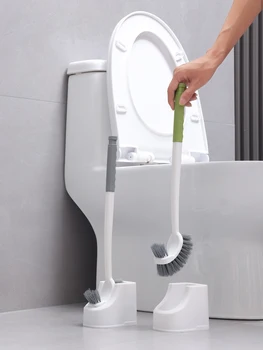 1/2pcs Household Toilet Brush With No Dead Corners No Punching In The Bathroom Wall Mounted Cleaning Brush Set With Base Durable