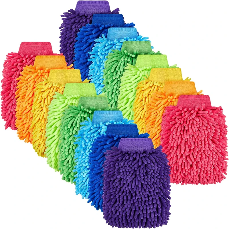thumbnail image 1 of 1/5 piezas de guantes de microfibra para lavado de autos, guantes para automóvil, esponja de lavado ultra absorbente para autos, herramienta de limpieza de microfibra sin rayones para autos, 1 of 5