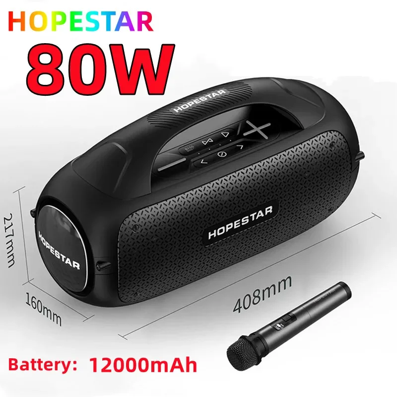 

Bluetooth-Колонка HOPESTAR A50 мощностью 80 Вт с микрофоном и сабвуфером