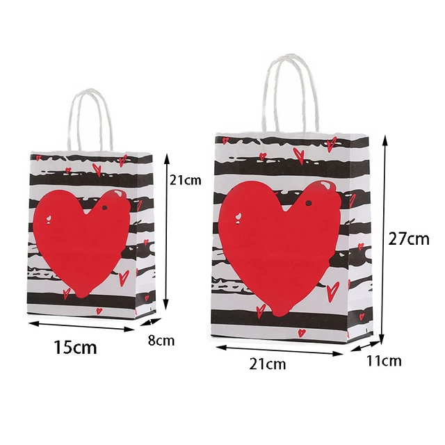 12pcs Sac Cadeau Rouge Petits Sacs Fourre tout Avec Poignées