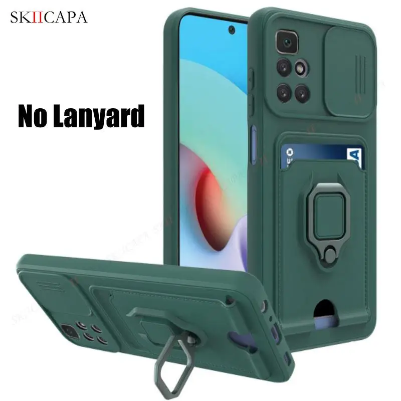 Compact Crossbody Wallet Case with Slide Lens Cover and Stand Holder