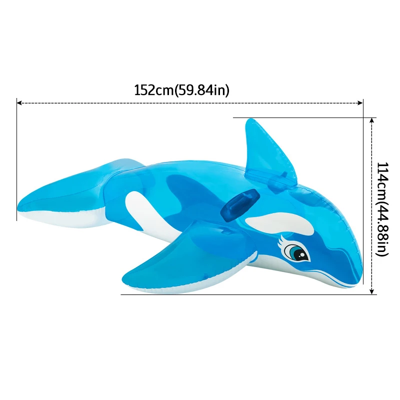 Water Blue Whale Dolphin Adult and babies Mount Large inflatable swimming circle toy water riding horse Little Whale Rider 6