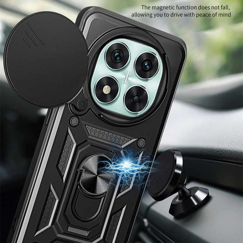 Enhanced Armor Case with Ring Magnetic Holder and Lens Protection