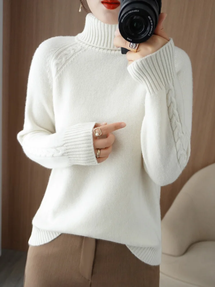 

Thick Warm Female Sweaters Autumn And Winter Long Sleeve Lady Clothes Turtleneck Pullover New In Knitwears Jumper Fashion Trends
