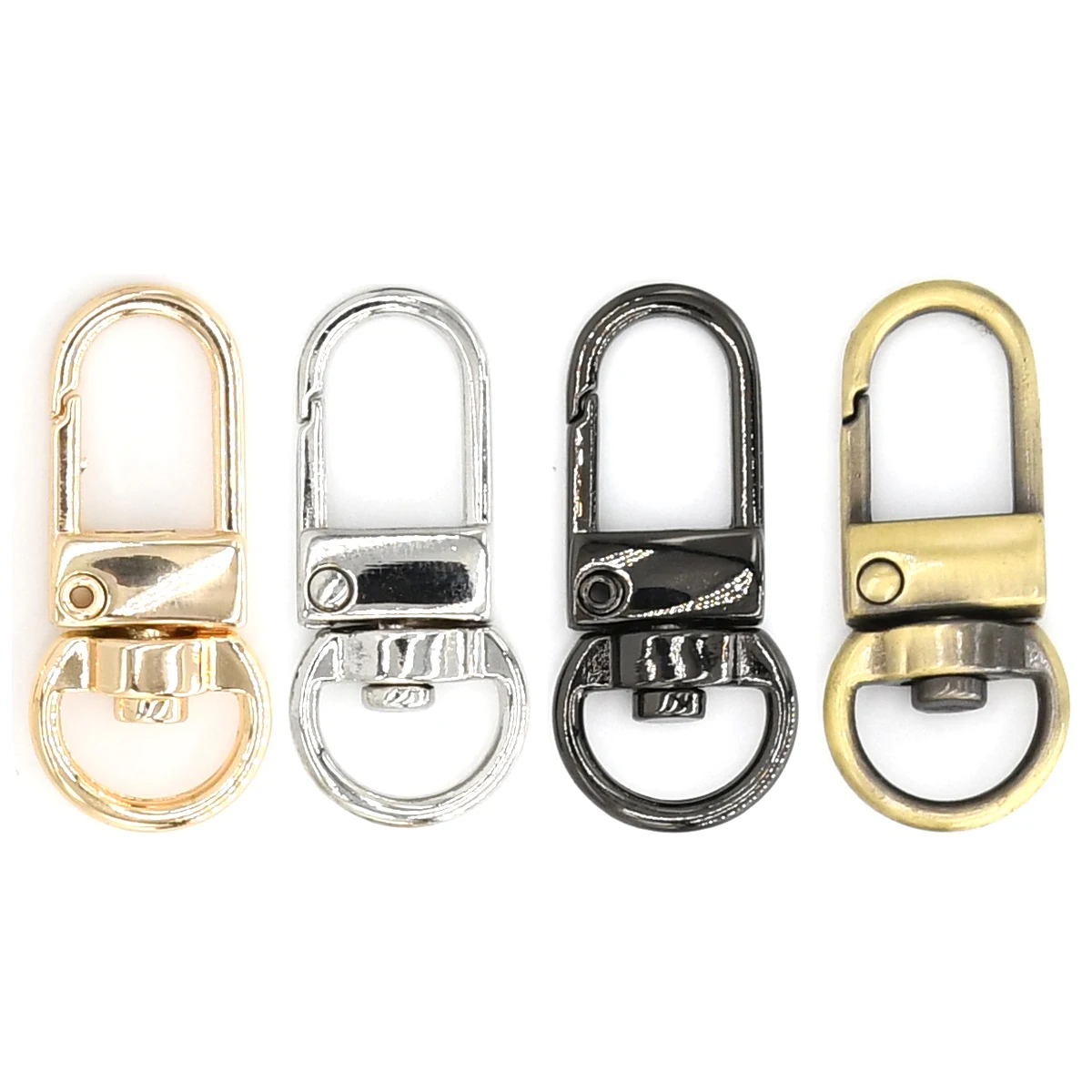 1 조각 Carabiner 금속 회전 스냅 후크 트리거 랍스터 걸쇠 클립 가죽 공예 가방 스트랩 벨트 웨빙 키 체인
