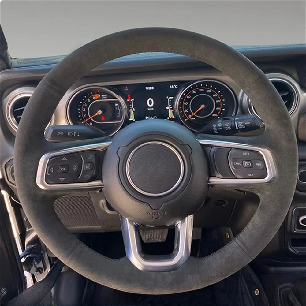 Personalizzazione Coprivolante Per Auto In Pelle Scamosciata Accessori Interni Auto Per Jeep Compass Wrangler Rubicon Patriot Renegade