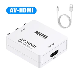 Universal AV to HDMI/HDMI to AV Composite Converter 1080P Cable Adapter with Cables (AV to HDMI White)