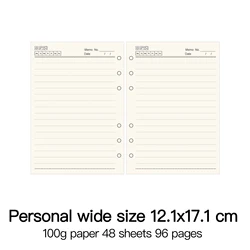 Premium Loose Leaf Spiral Notebook with High-Quality 100g Paper Inserts (Personal wide Ruled)