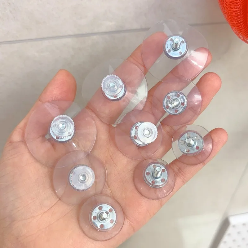 나사형 흡착컵 후크 투명 PVC 흡착 패드 강력 진공 후크 유리 벽걸이 행거 주방 욕실 창문 장