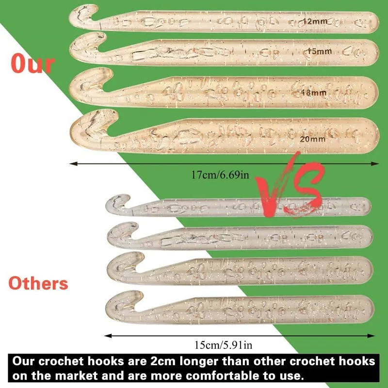 BUDDUR 멀티 컬러 크로셰 후크 키트, 솔기 리퍼 및 뜨게 바늘, 원단 직조 DIY 수제 공예 액세서리 세트