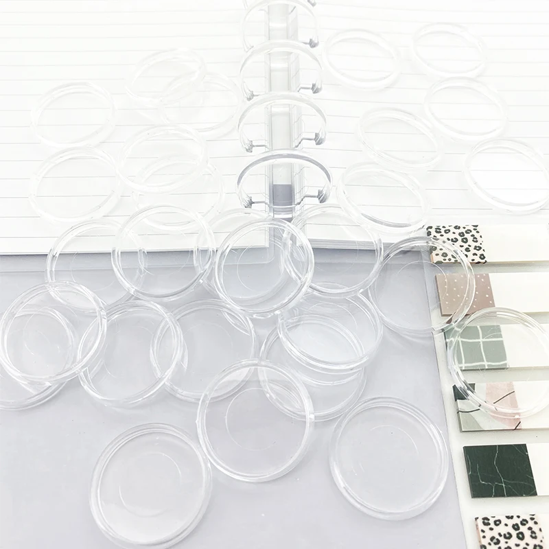 12pcs Plastic Disc Super Clear Binding Disc Loose Leaf Planner Bound Notebook Mushroom Hole Binder
