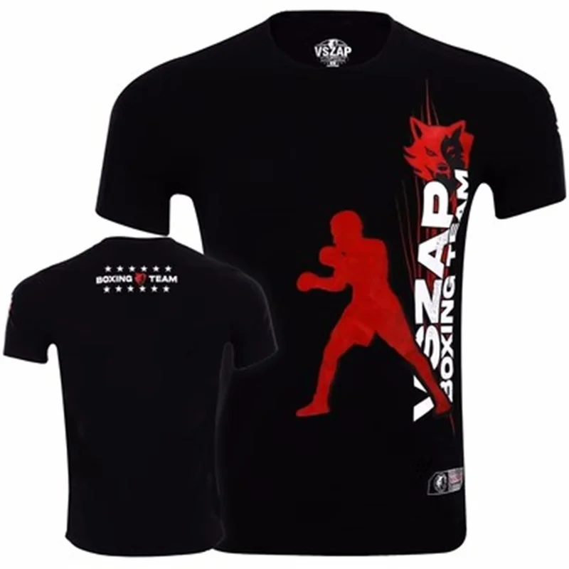 

VSZAP Men Women Boxing Team Jerseys Fight MMA T-Shirt Gym T-Shirt Boxing Fitness Sport Muay Thai Breathable Comfortable