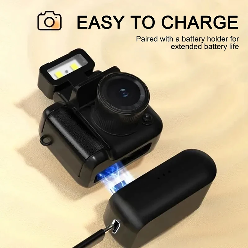 Mini Monoreflexes Style Camera Cmos With Flash Lamp And Battery Dock Portable Vi