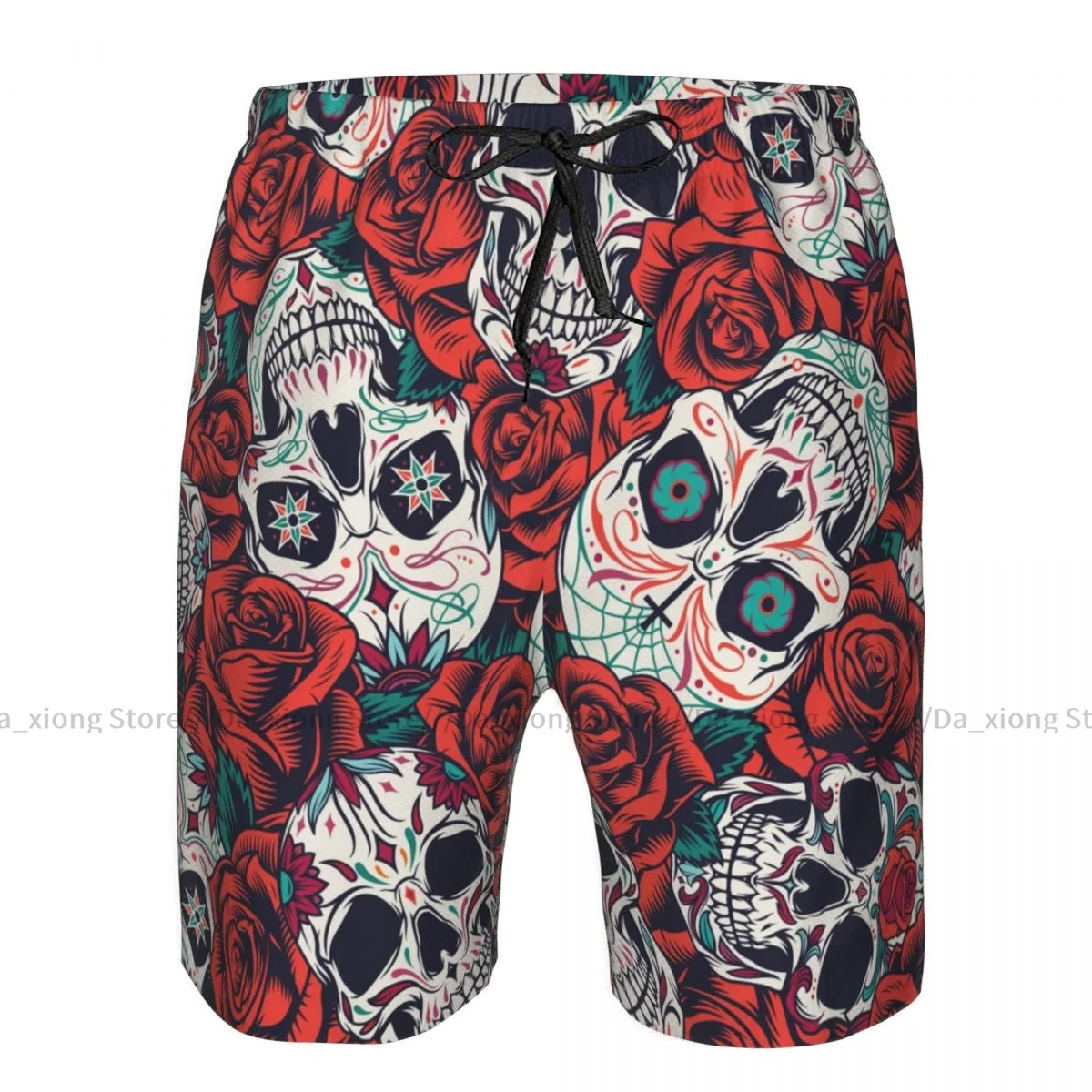 

Man Swimwear Vintage Day Of Dead Skull Swim Shorts Trunks Beach Board Shorts Swimming Swimsuits