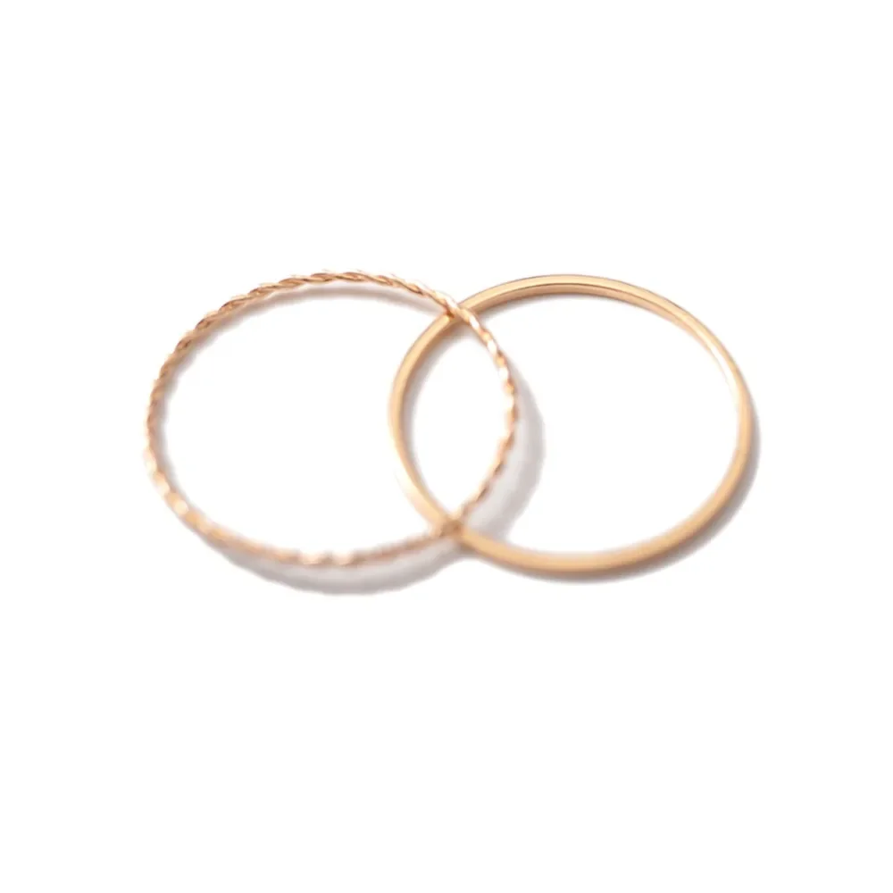 Thin Slim Delicate Trendy Office Stacking Knuckle Small MIDI Finger Simple Design Fashion Jewelry Rings 2pcs/sets