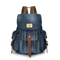 Annmouler Fashion Women Backpacks Large Capacity Daypack Denim Rucksack Drawstring 2022 College Students School Bag For Girls 1