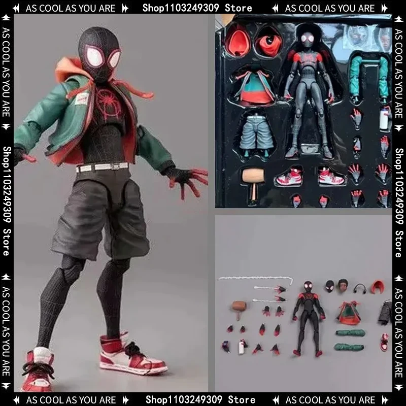 

Spider-Man Sentinel Sv Anime Figure Action In Stock Spider-Verse Miles Morales Peni Parker Action Figurine Movable Doll Toy Gift