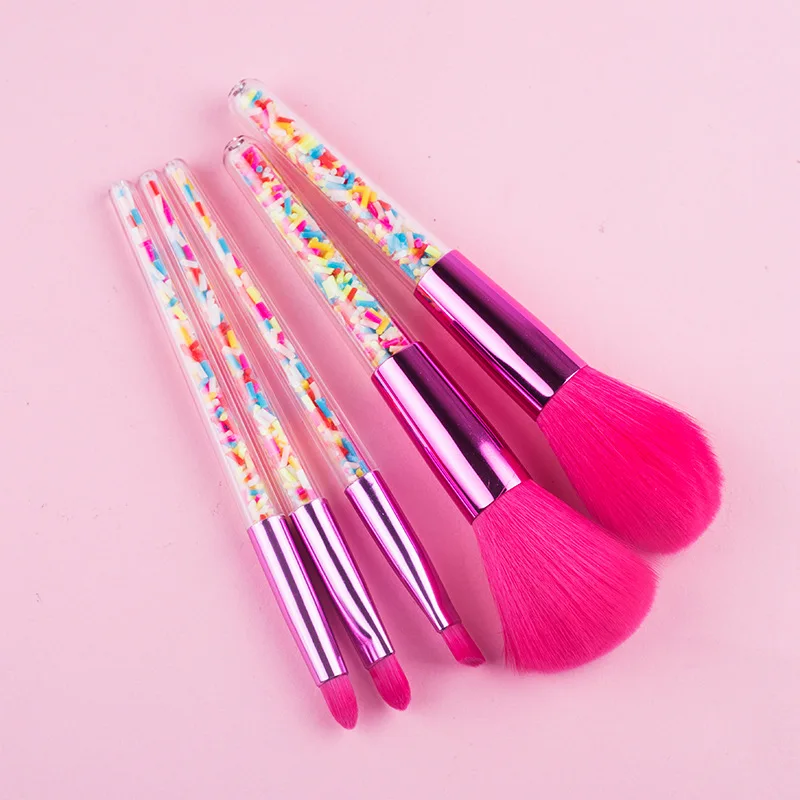 5/8pcs Mini Makeup Brushes Soft Eyeshadow Powder Blush Eyebrow Brush Set Candy Theme Small Cosmetic Tools
