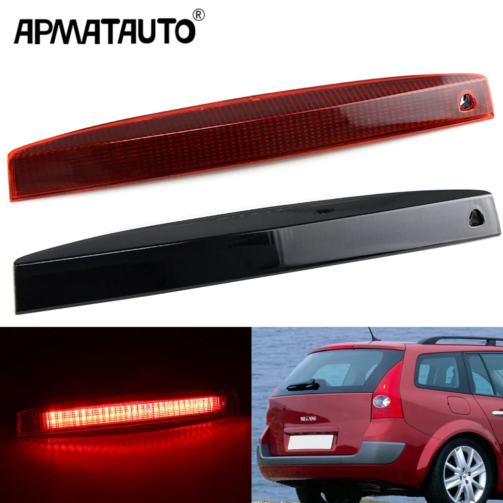 Red lens red led 3rd third brake light for Renaul Clio II MK2 Clio III MK3 CHMSL middle high mounting stop lamp, OEM#: 7700410753