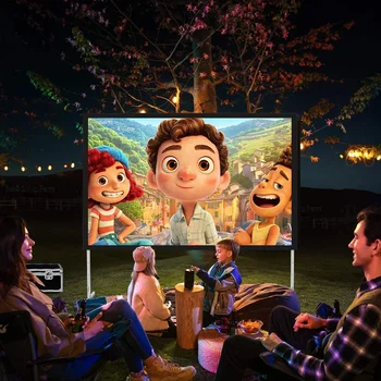 شاشة عرض رخيصة 200 بوصة شاشة عرض سريعة الطي 4:3 4K ديكور خارجي شاشة عرض محمولة مع حامل - Image 3