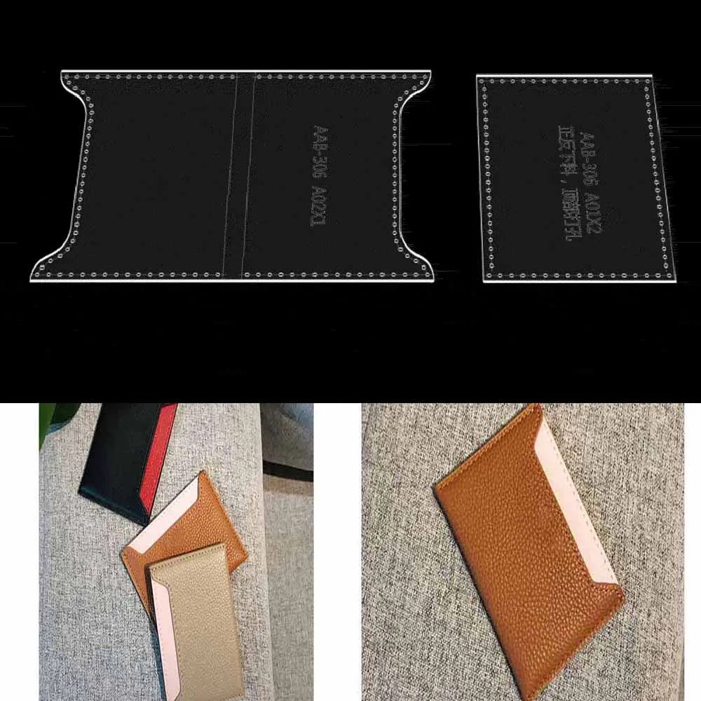 

Leather Bag Pattern Making with Kraft Paper and Acrylic Templates for Card bag, card sleeve, zero wallet